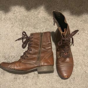 Steve Madden brown leather Troops combat boots